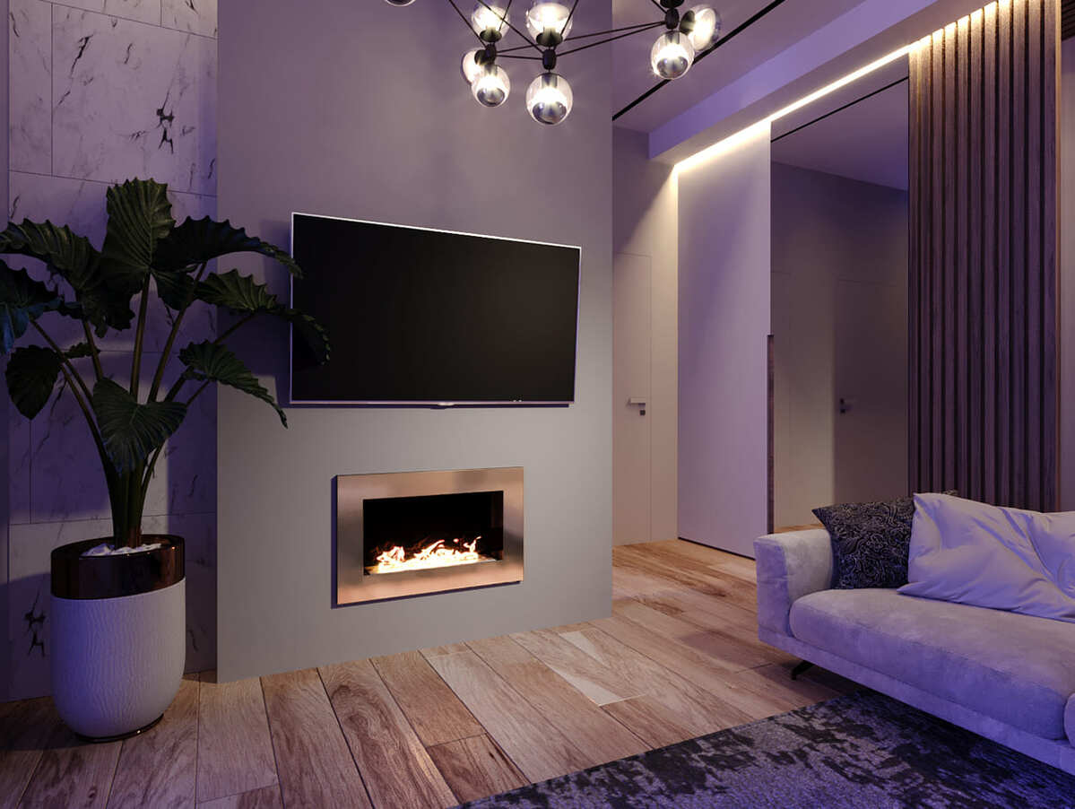 Биокамин "Русский огонь" Барокко 800V встраиваемый (высота 500мм.) с защитным стеклом по цене 37 850 руб.