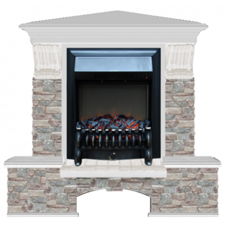 Бостон К Грот цветной угловой (беленый дуб)+Fobos Black