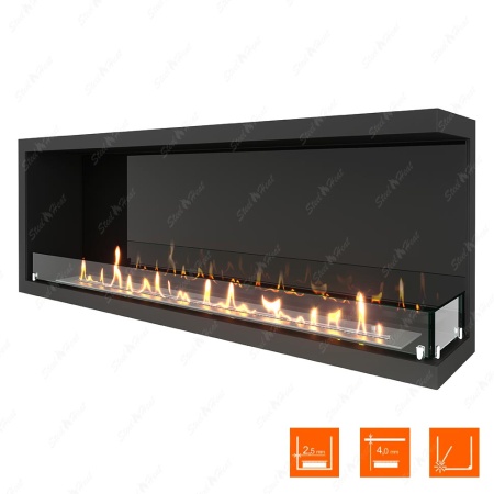 Биокамин угловой SteelHeat Leader 1300 правый стекло + стемалит по цене 64 443 руб.