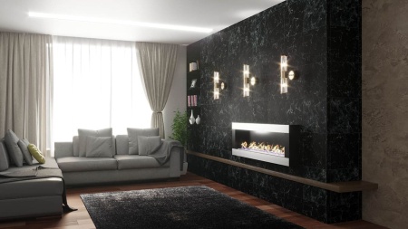 Биокамин "Русский огонь" Модерн 1500N настенный с защитным стеклом по цене 57 500 руб.