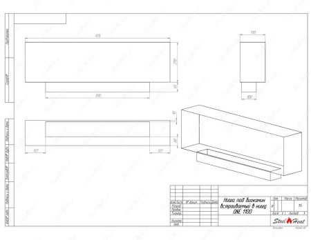 Биокамин SteelHeat ONE-V 1100 стекло по цене 44 100 руб.