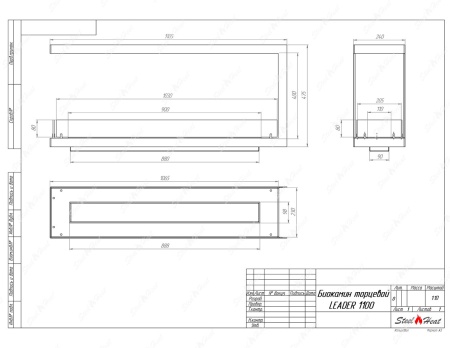 Биокамин торцевой SteelHeat Leader 1100 по цене 40 530 руб.