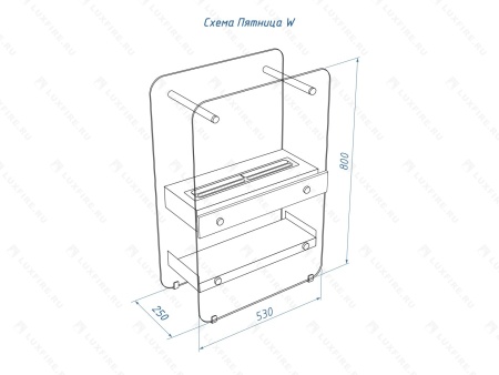 Напольный биокамин Lux Fire "Пятница W" по цене 67 650 руб.
